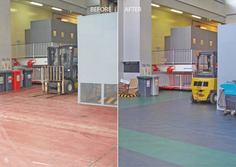 Before and After Factory Flooring