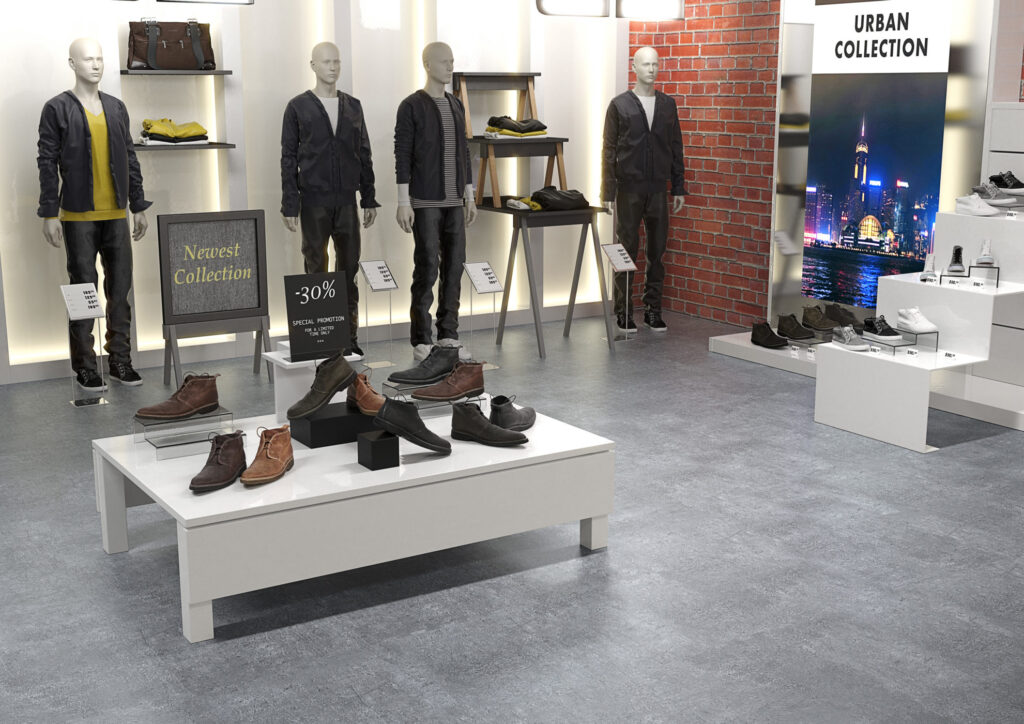 Retail Flooring Shoe and Cloth Store