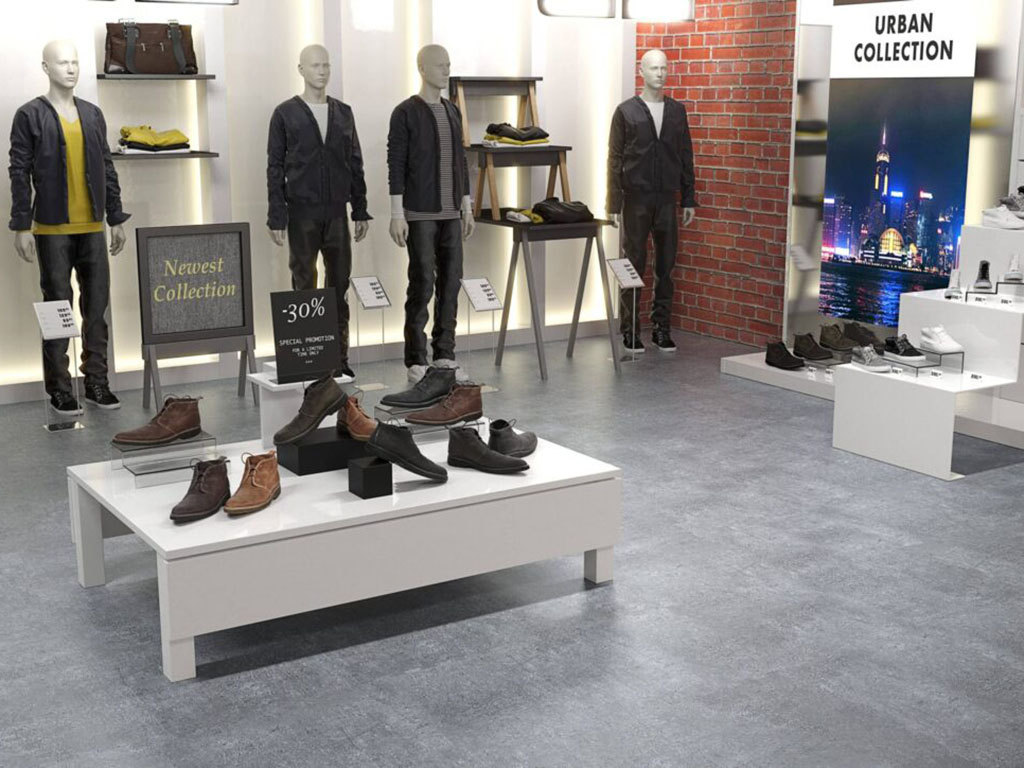 Retail Flooring Shoe and Cloth Store