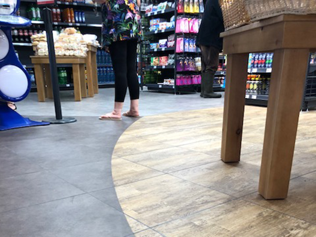Shop with unique design flooring