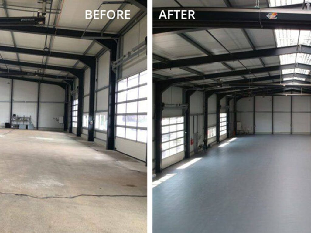 Before and After Warehouse Factory Floor