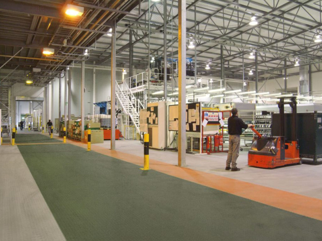 Factory flooring handles pallet