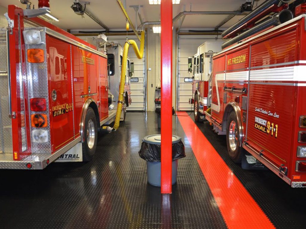 Fire station garage floor