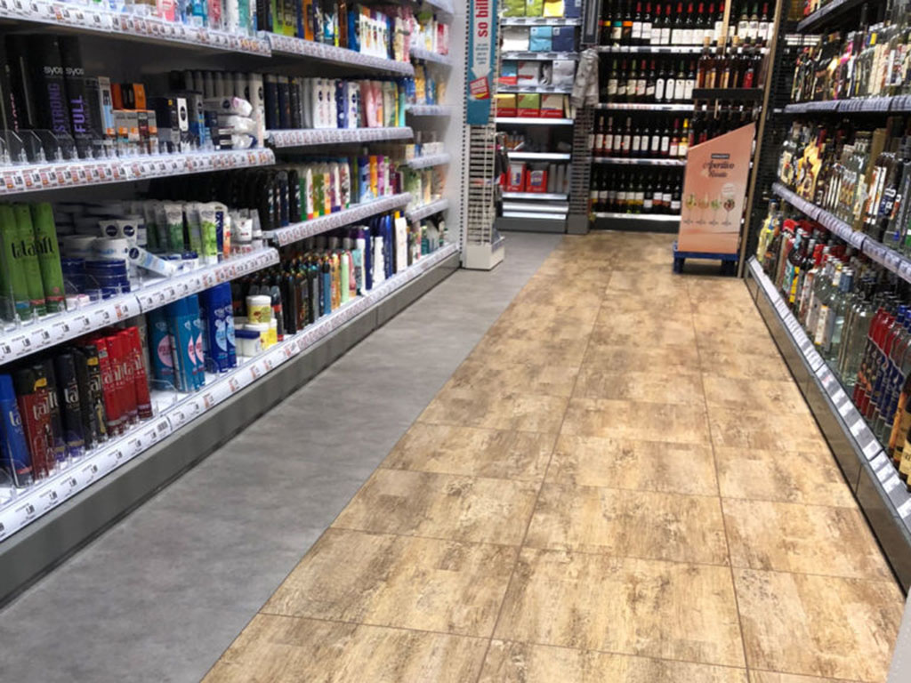 Alcohol shop tile flooring