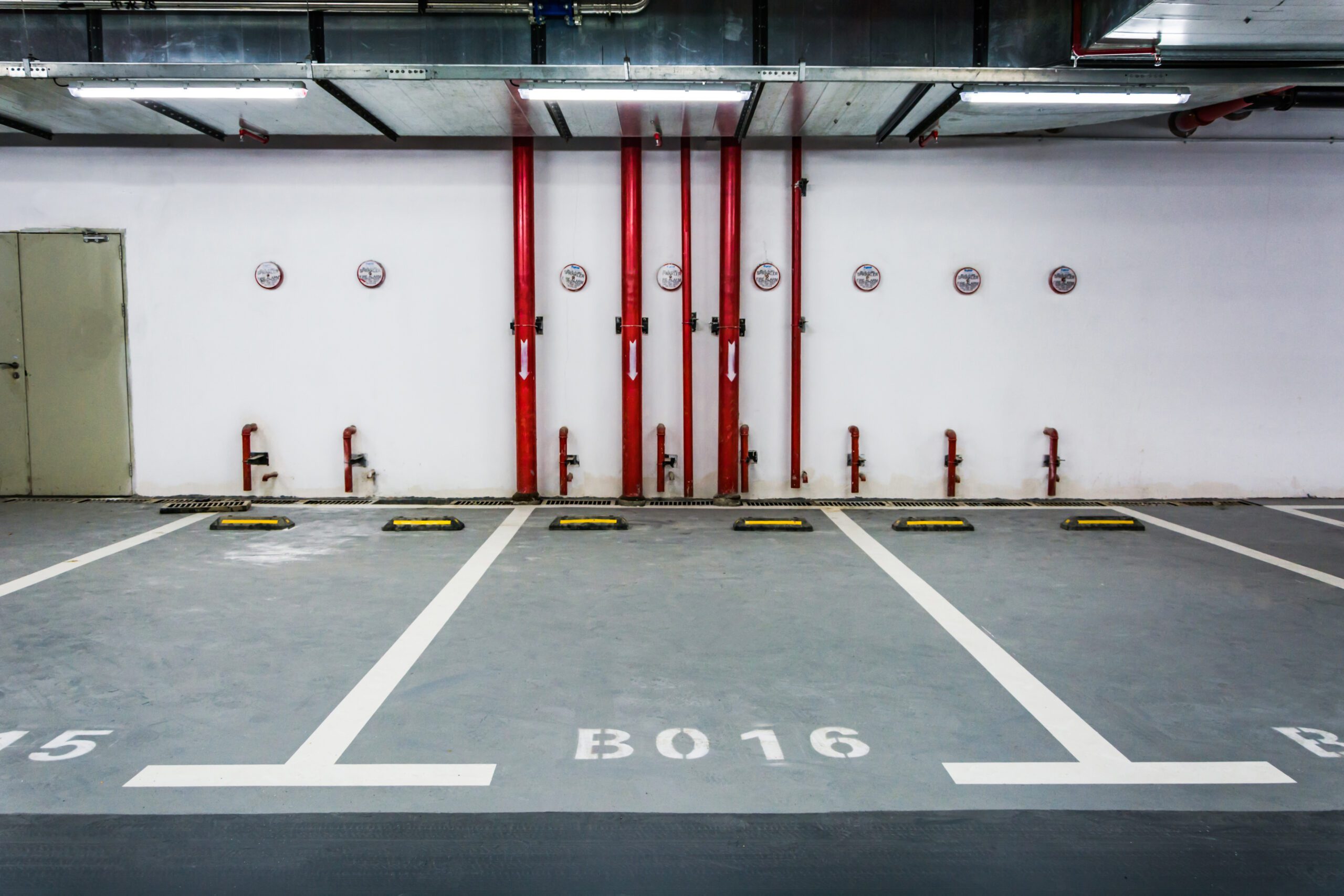 Empty underground parking garage